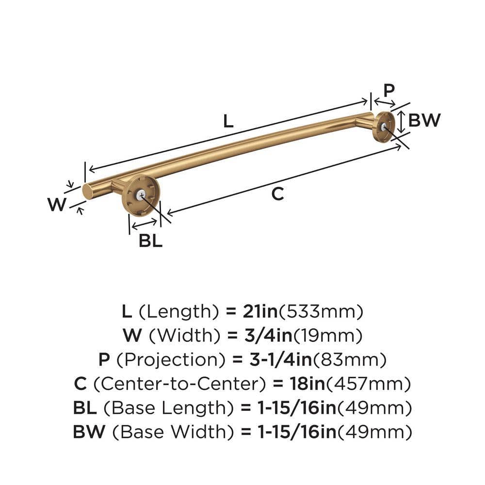 Champagne Bronze 21'' Stainless Steel Wall Mounted Towel Bar