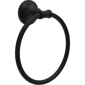 Chamberlain Wall Mount Round Closed Towel Ring Bath Hardware Accessory in Matte Black