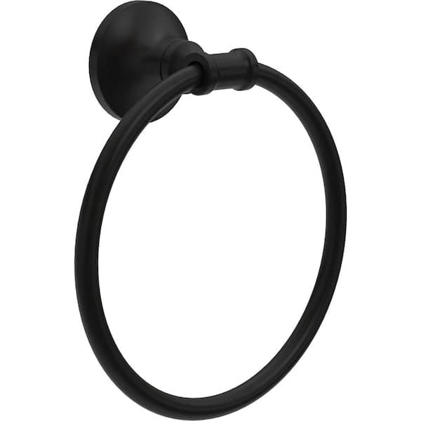 Delta Chamberlain Wall Mount Round Closed Towel Ring Bath Hardware Accessory in Matte Black