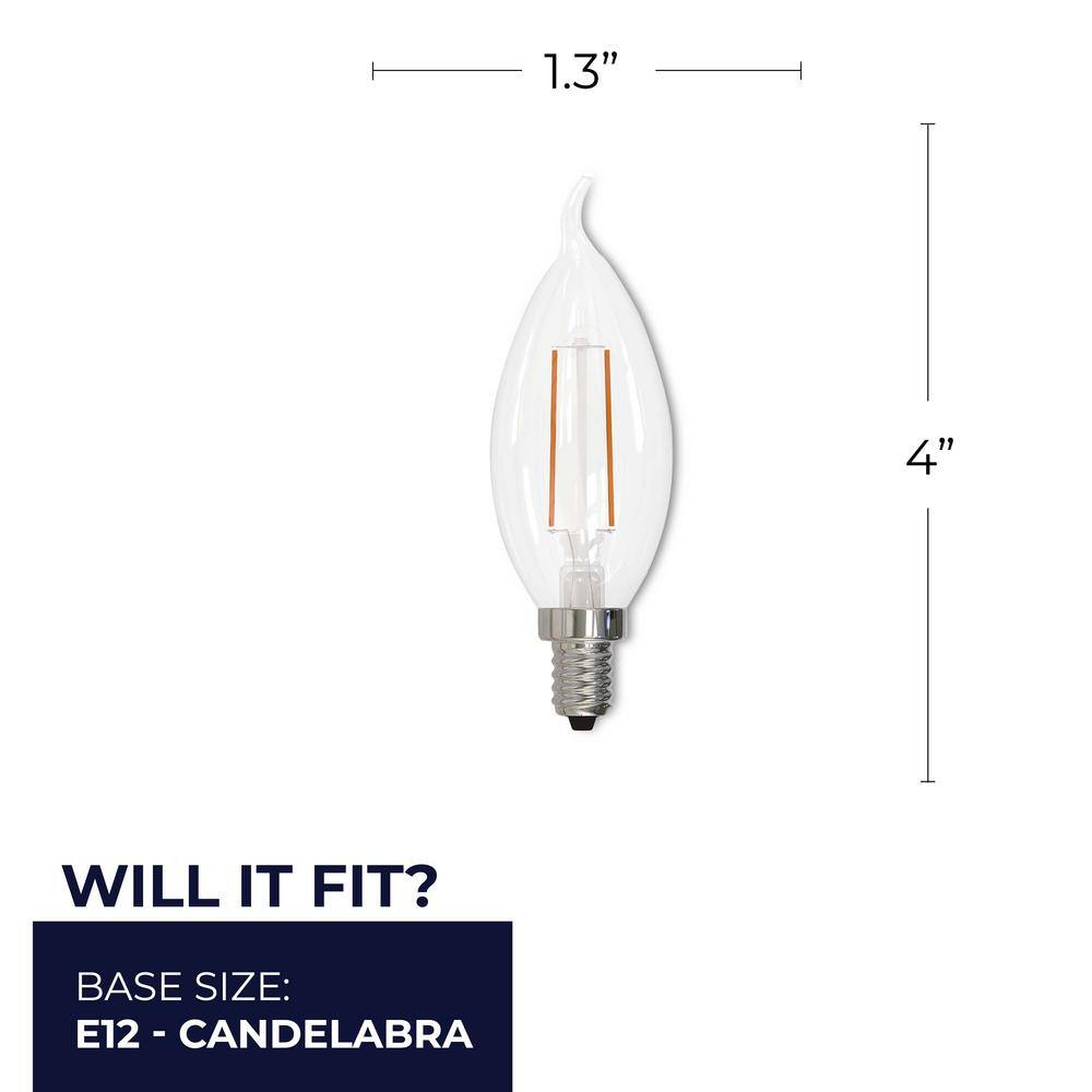 25 Watt Equivalent Clear Dimmable LED Filament Bulb 4-Pack