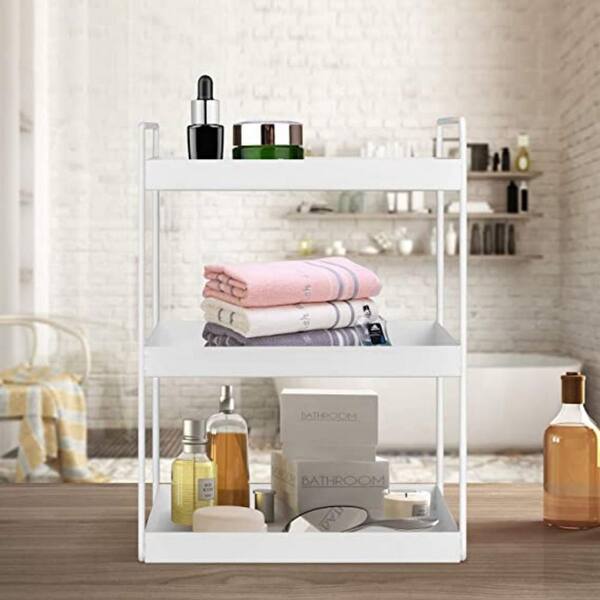 2 Tier Bathroom Counter Organizer, Solid Wood Bathroom Storage Tray for  Counter Standing Rack, Cosmetic Holder, Kitchen Spice Rack, Vanity  Organizer