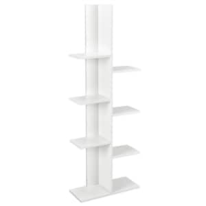 55.5 in. White Engineered Wood 8-Shelf Modern Bookcase with Durable