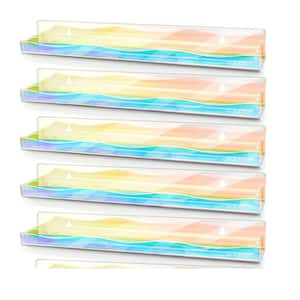 Multicolored 4.3in x 15.7in Acrylic Decorative Wall Shelf, 4/6/8-piece