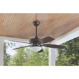 Gazebo III 52 in. Indoor/Outdoor Wet Rated Natural Iron Ceiling Fan with LED Bulbs Included