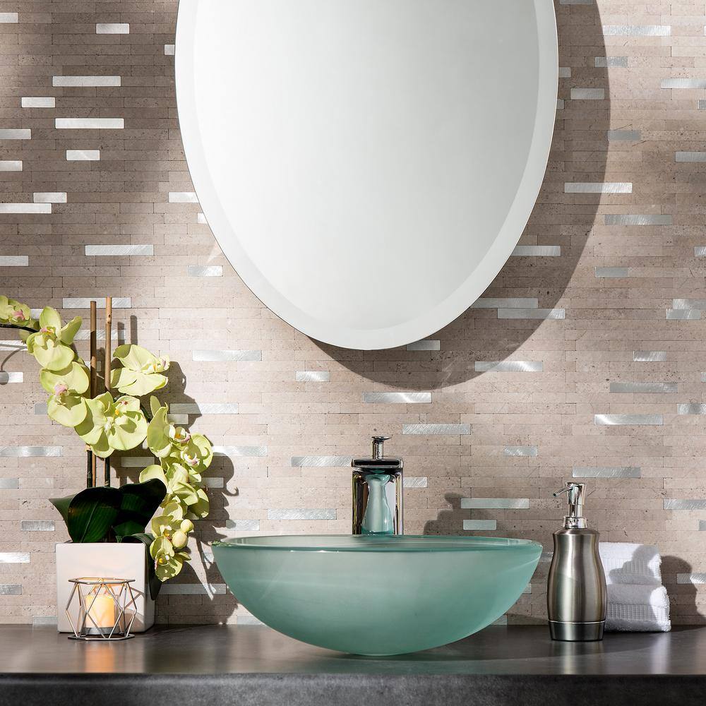 Biscuit Peel and Stick Composite Backsplash Tiles, 12x5.8 inches