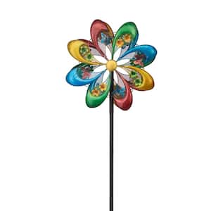 Wind Spinner with 360-Degree Rotation and Ground Stakes for Garden, Colorful