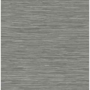 Alton Grey Faux Grasscloth Paper Non-Pasted Textured Wallpaper
