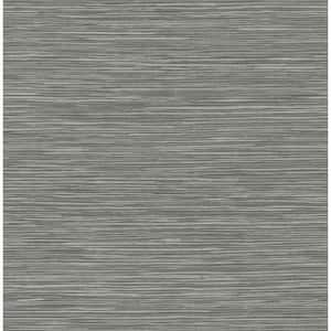 Alton Grey Faux Grasscloth Textured Non-Pasted Non-Woven Wallpaper Sample