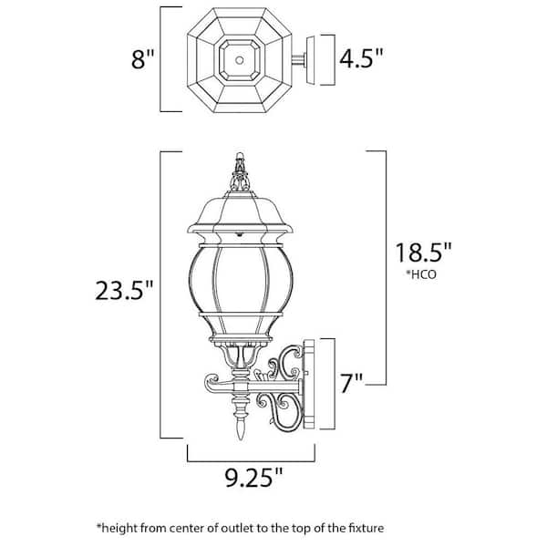 Crown Hill 3-Light Black Outdoor Wall Lantern Sconce