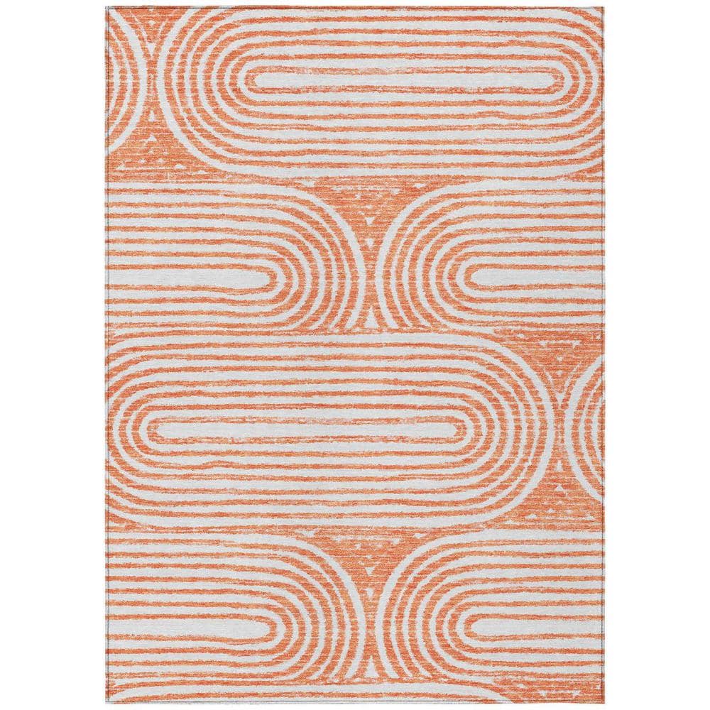 Salmon 3 ft. x 5 ft. Woven Abstract Rectangle Indoor/Outdoor Area Rug price history on PriceWatchPro