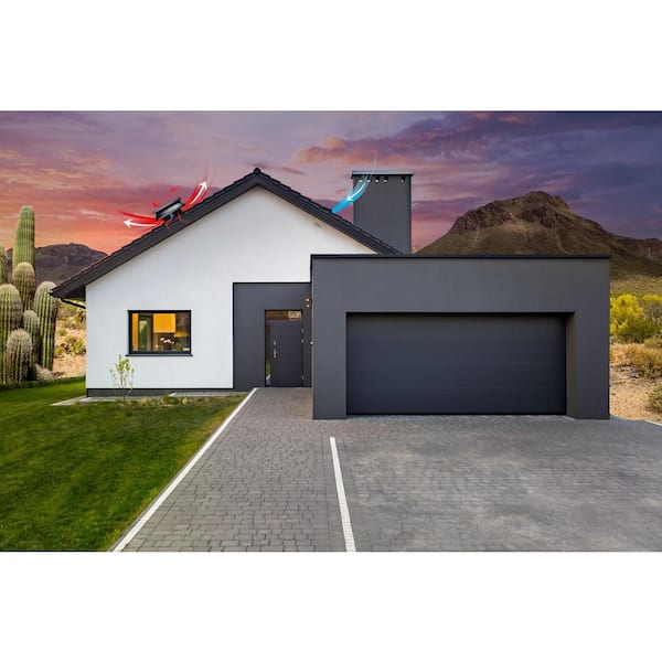 QuietCool - 40-Watt Hybrid Solar/Electric Powered Roof Mount Attic Fan with Included Inverter for Nighttime Cooling