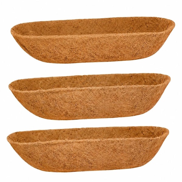 36 in Natural Coconut Fiber Window Box Liner Replacement for Railing and Wall Planters 3 Pack