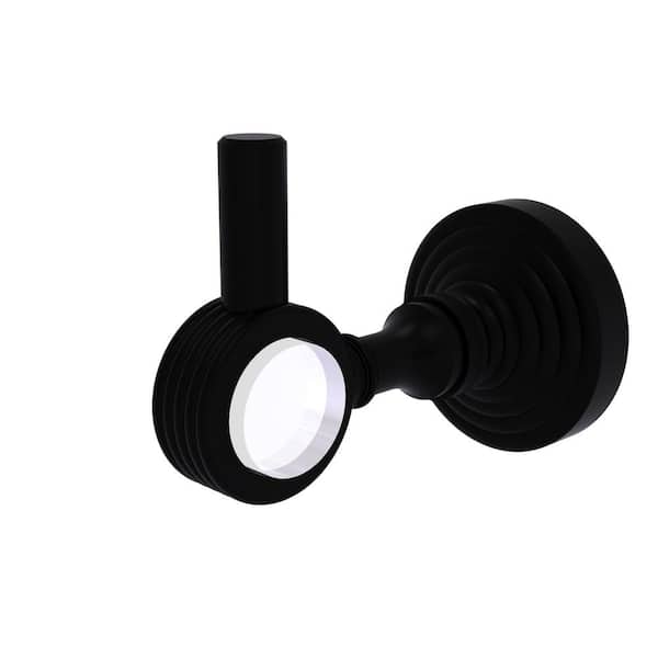 Allied Brass Pacific Grove Collection J-Hook Robe/Towel Hook with Groovy Accents in Matte Black