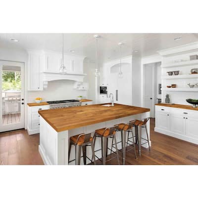 8 ft. - Island - Butcher Block Countertops - Countertops - The Home Depot