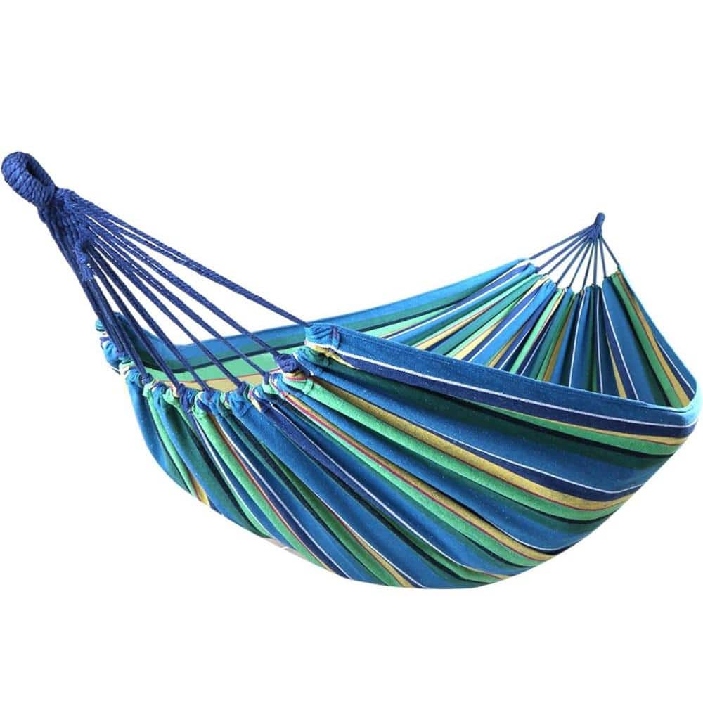 9 ft. Portable Fabric Hammock with Tree Straps and Travel Bag for Travel, Camping, Outdoor Activity in Multi-Colored price history on PriceWatchPro