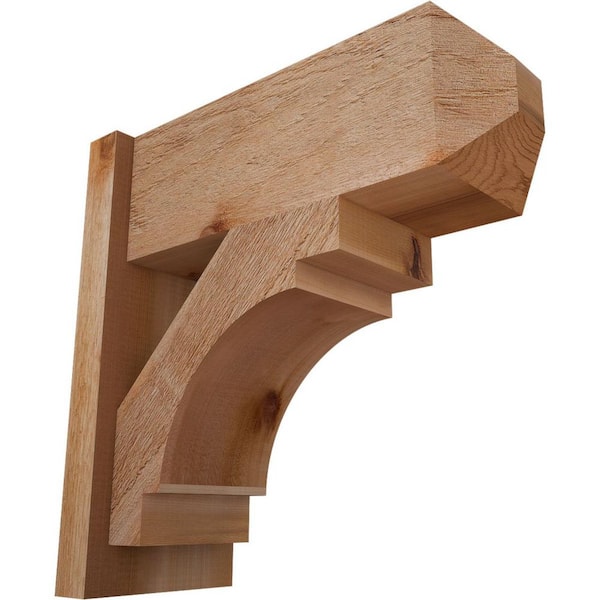 Ekena Millwork 8 in. x 20 in. x 20 in. Western Red Cedar Merced Craftsman Rough Sawn Outlooker