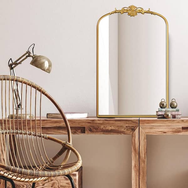 Sxiawe 24 in. W x 36 in. H Antique Gold Baroque-Inspired