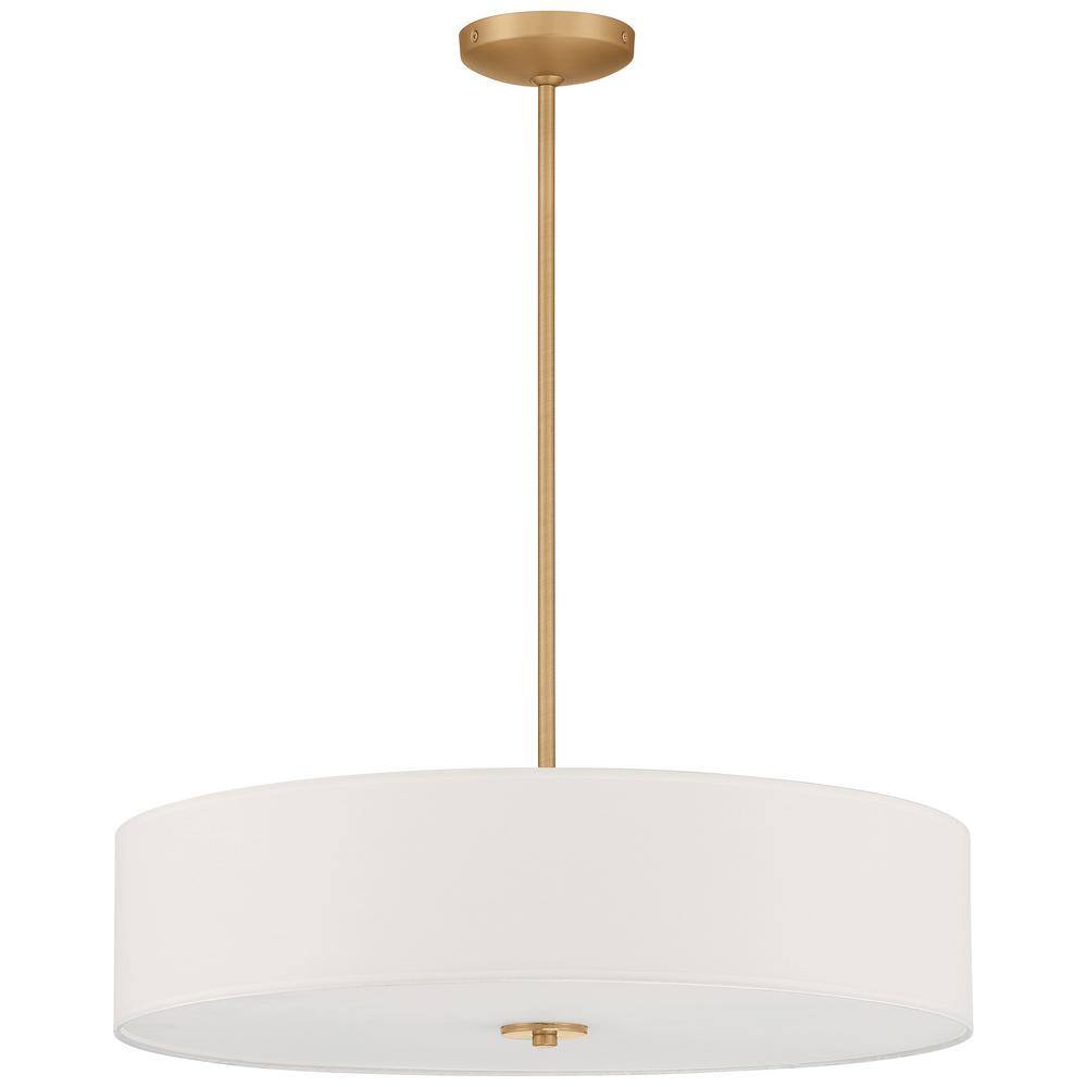 Transitional 24" Brass Drum LED Ceiling Light