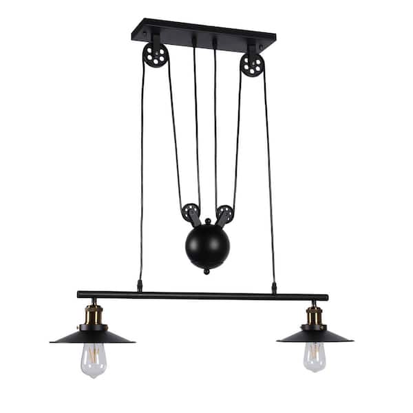 Warehouse of Tiffany Darleen 9 in. 1-Light Indoor Black Pendant Lamp with Light Kit