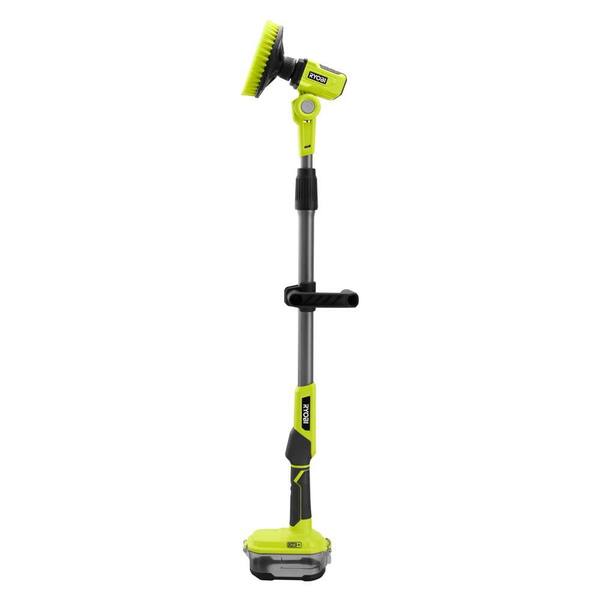 Ryobi ONE+ 18V Telescoping Power Scrubber with 6 in. Soft Bristle Brush Accessory