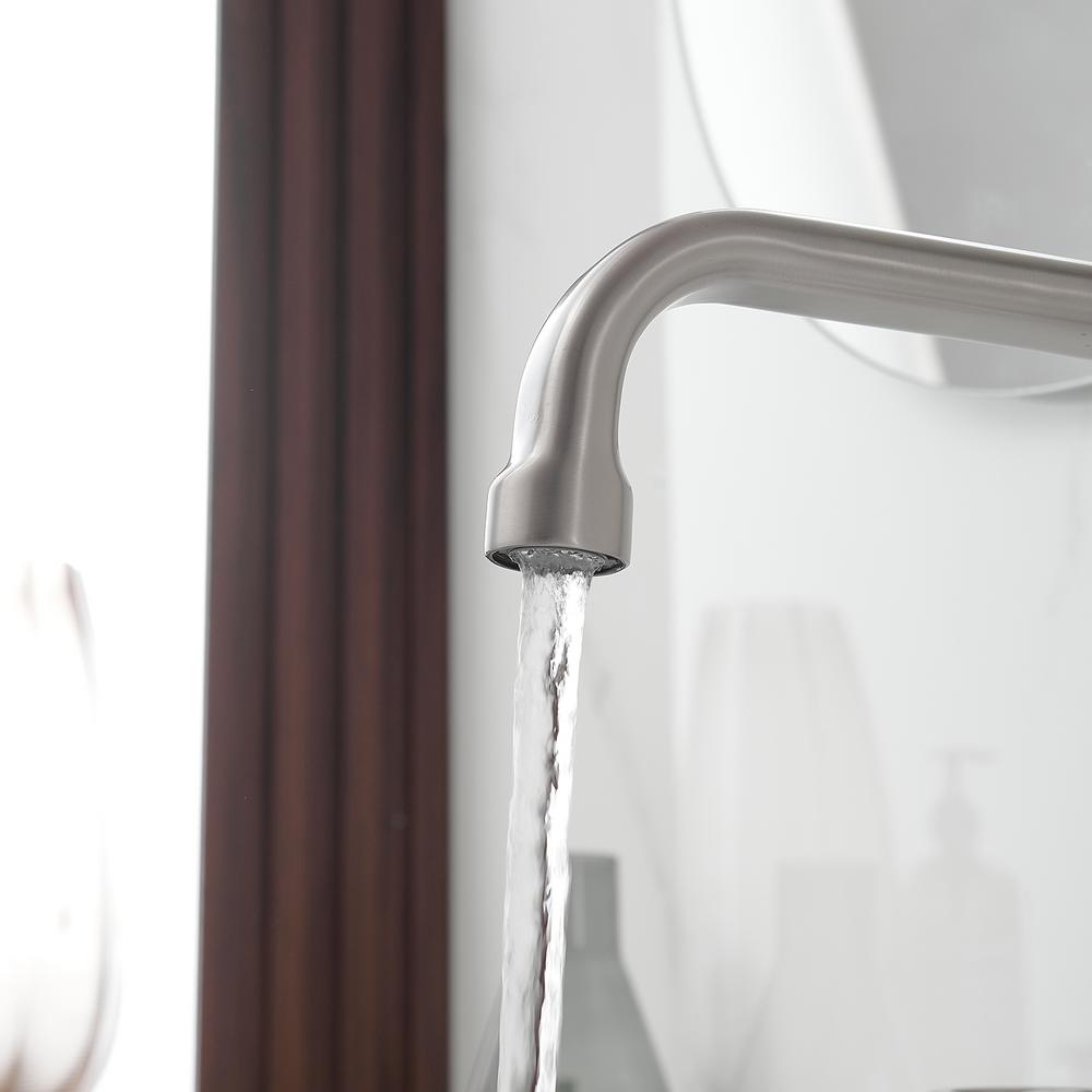 Brushed Nickel 8-inch Widespread Double Handle High-Arc Bathroom Faucet