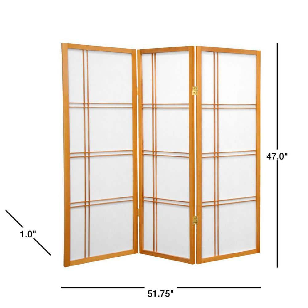 Honey 4 ft Shoji 3-Panel Folding Room Divider