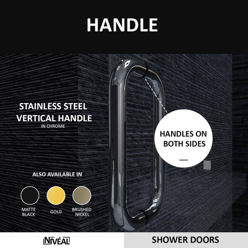 60'' Silver Semi-Frameless Sliding Shower Door with Clear Tempered Glass