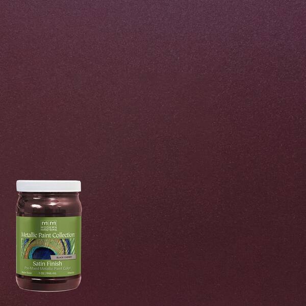 Modern Masters 1 Qt Black Cherry Water Based Satin Metallic Interior Paint Me70432 The Home Depot - Black Cherry Paint Color