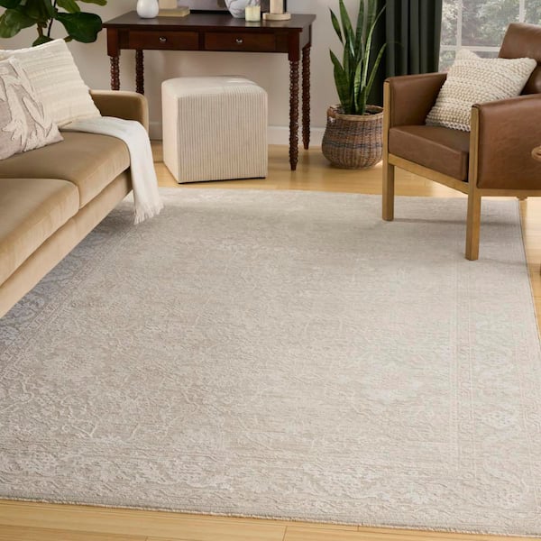 Enriched Cream 8 ft. x 10 ft. Medallion Traditional Area Rug