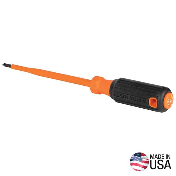 Klein Tools Insulated Screwdriver, #1 Phillips Tip, 6 in. Round Shank
