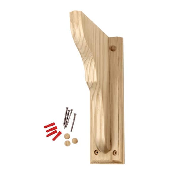 Waddell Pine Bracket with Backing Plate - 13 in. x 9.75 in. x 1.25 in. - Sanded Unfinished Wood - Includes Mounting Hardware
