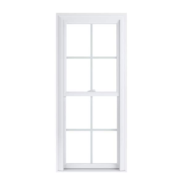23.75 in. x 53.25 in. 70 Pro Series White Double Hung Low-E Argon Glass Vinyl Replacement Window with Grids, Screen Incl