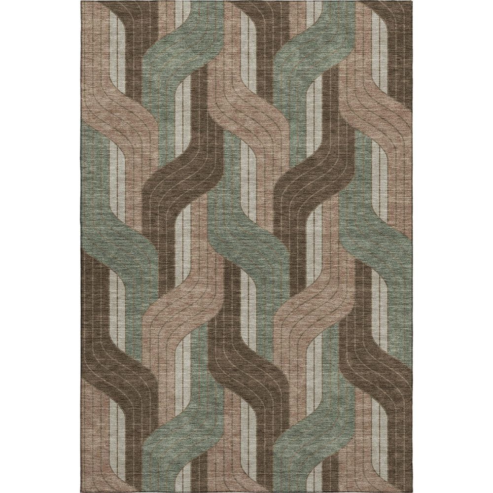 Mayfield Premium Machine Washable Abstract AMF2422 Chocolate 5 ft. x 7 ft. 6 in. Area Rug price history on PriceWatchPro