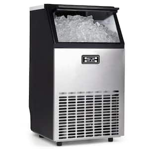 Commercial Ice Maker 100 lbs./24 H Freestanding Ice Maker Machine with 33 lbs. Storage Bin in Stainless Steel