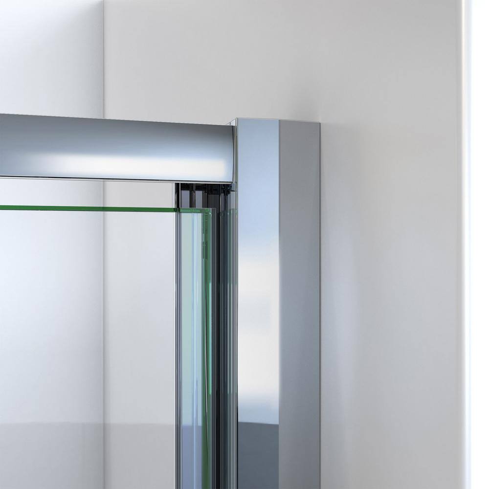 Flex 60" Chrome Semi-Frameless Shower Enclosure with Acrylic Wall Kit
