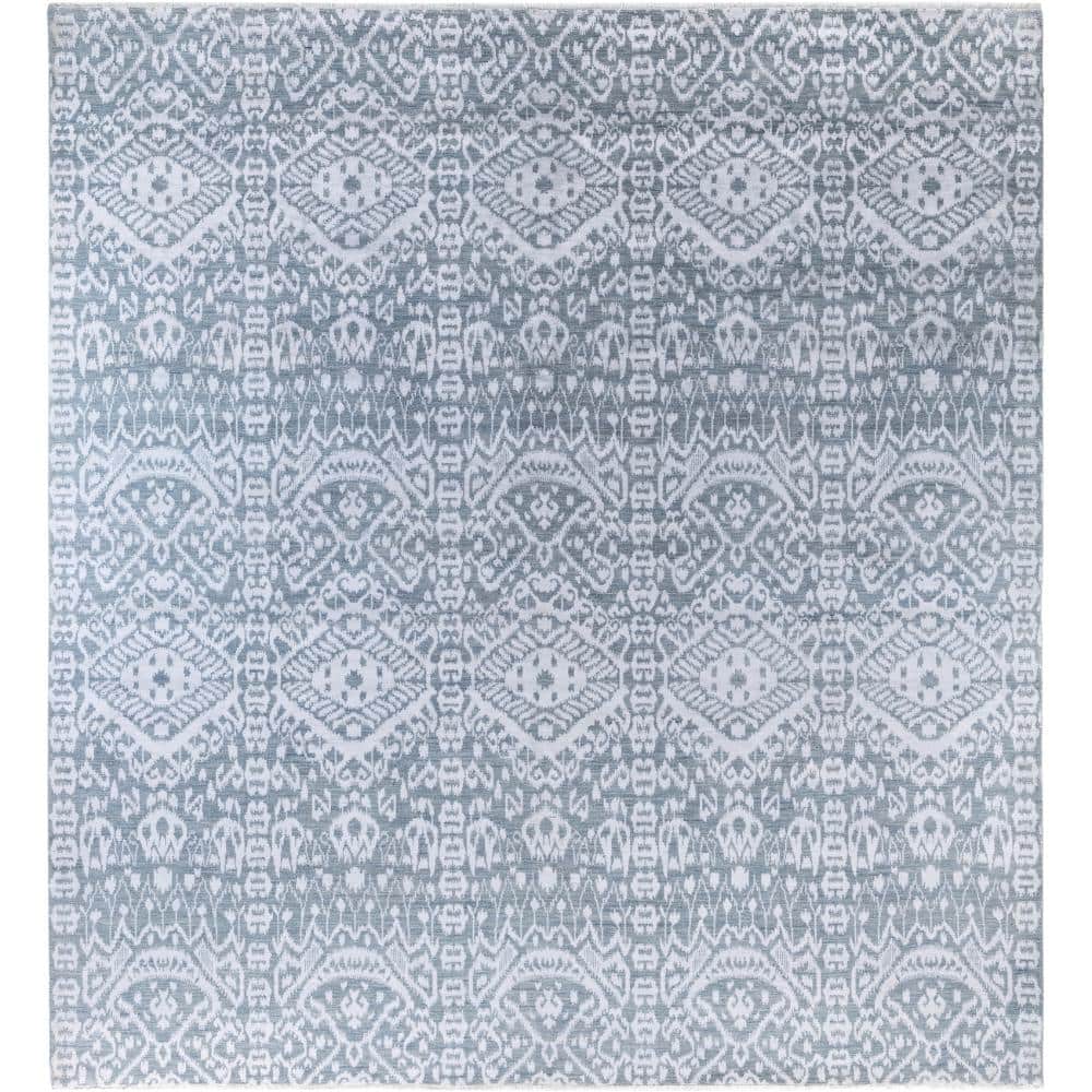 Ikat Gray 9 X 12 Hand-Knotted Wool Silk Indoor Area Rug price history on PriceWatchPro