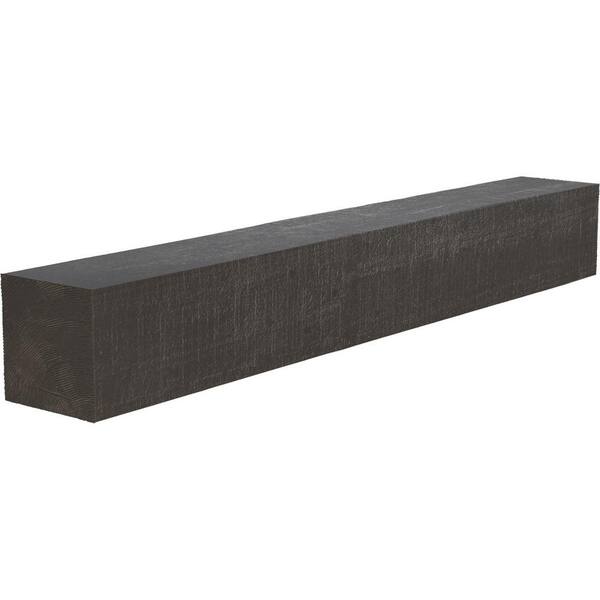 Ekena Millwork 4 in. x 4 in. x 3 ft. Rough Cedar Faux Wood Fireplace Mantel Aged Cedar