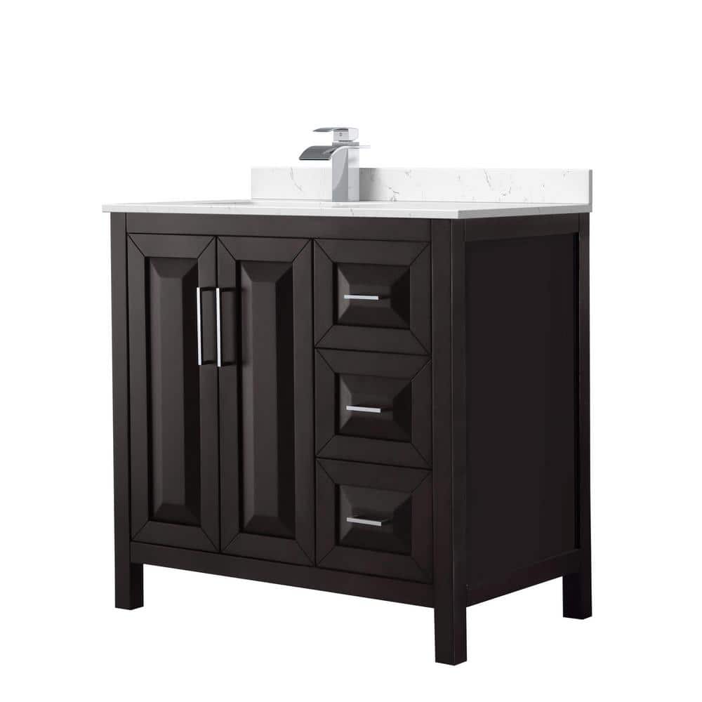 Daria 36 in. W x 22 in. D x 35.75 in. H Single Bath Vanity in Dark Espresso with Carrara Cultured Marble Top price history on PriceWatchPro