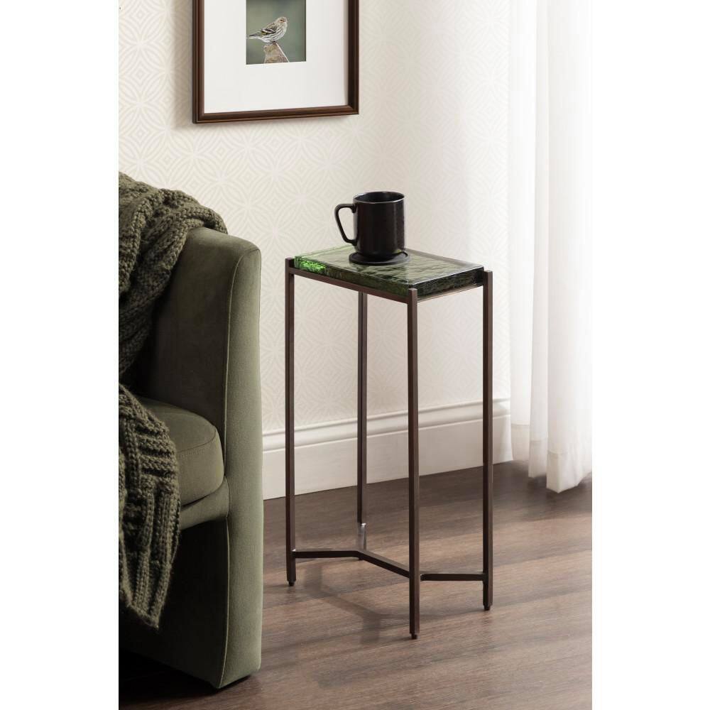 Aguilar 12 in. Green/Bronze Rectangle Glass End Table price history on PriceWatchPro