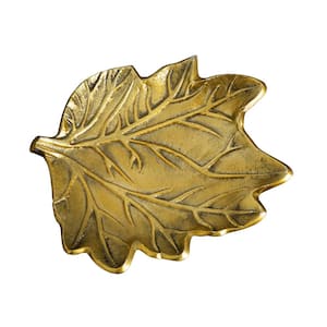 10in. Gold Tree of Life Leaf Decorative Accent Tray