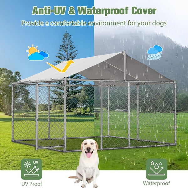 Thanaddo 9.8 ft. x 9.8 ft. Outdoor Large Dog Kennel Heavy Thanaddo 9.8 ft. x 9.8 ft. Outdoor Large Dog Kennel Heavy