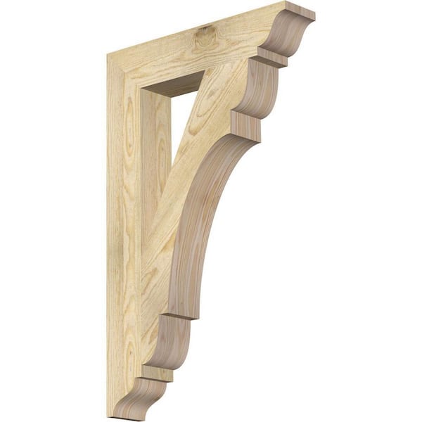 Ekena Millwork 4 in. x 32 in. x 20 in. Douglas Fir Olympic Traditional Rough Sawn Bracket