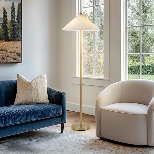 Brightech Sienna 62.5 in Antiqued Brass Mid-Century 2-Light 10W