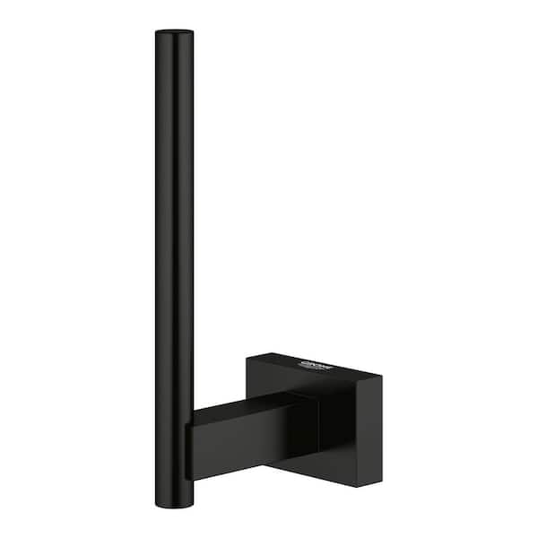 Essentials Cube Wall Mount Toilet Paper Holder in Matte Black