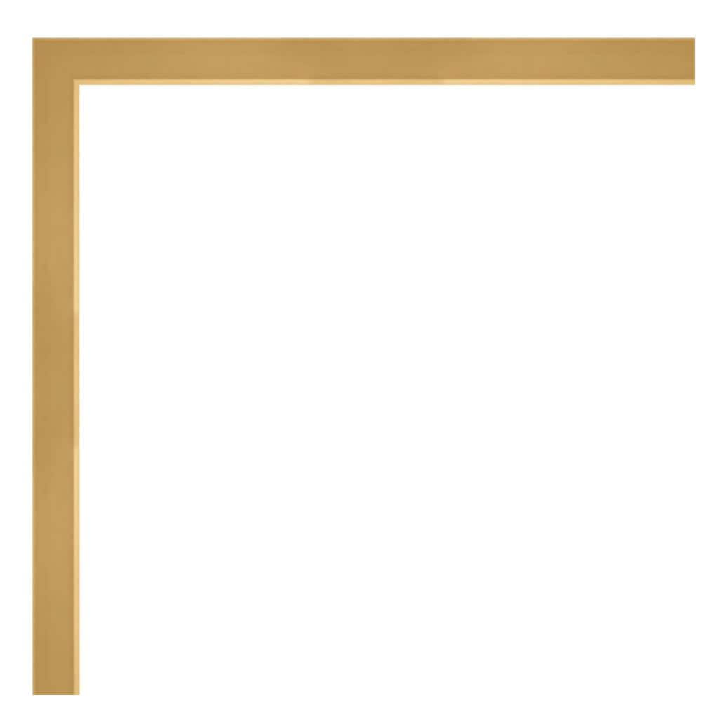 Polished Gold Rectangular Wood Wall Mirror 21 x 17 Inches