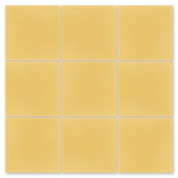 Villa Lagoon Tile Solid Square Maple Sugar/Matte 8 in. x 8 in. Cement Handmade Tile Sample