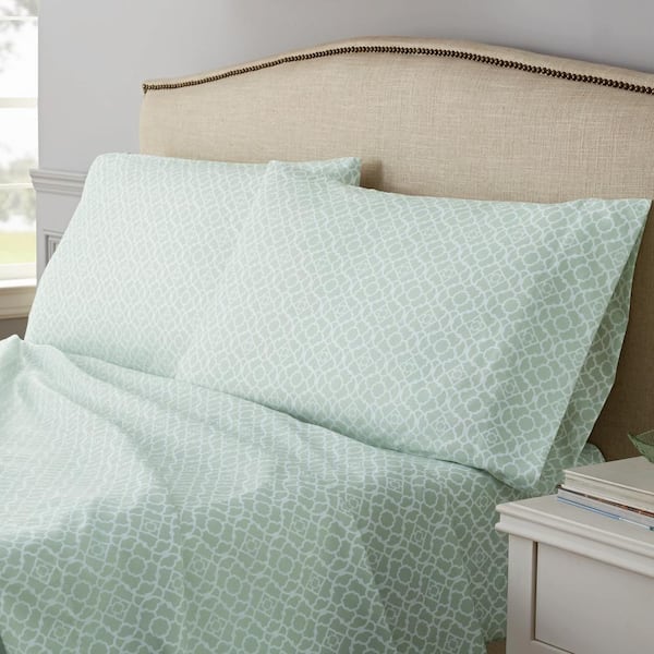 Waverly Lovely Lattice 3-Piece Pale Green Polyester Twin Sheet Set