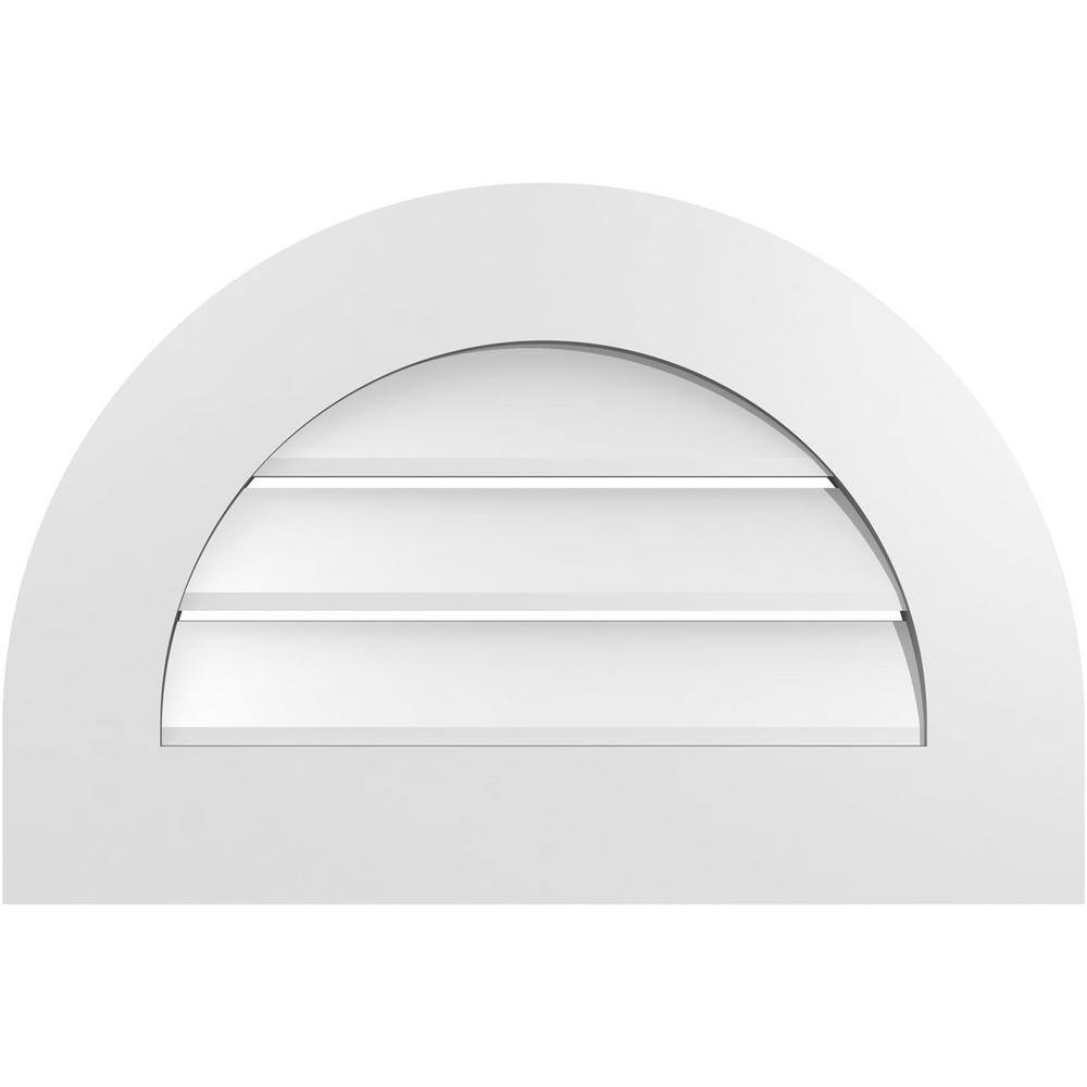 24 in. x 16 in. Round Top White PVC Paintable Gable Louver Vent Functional price history on PriceWatchPro