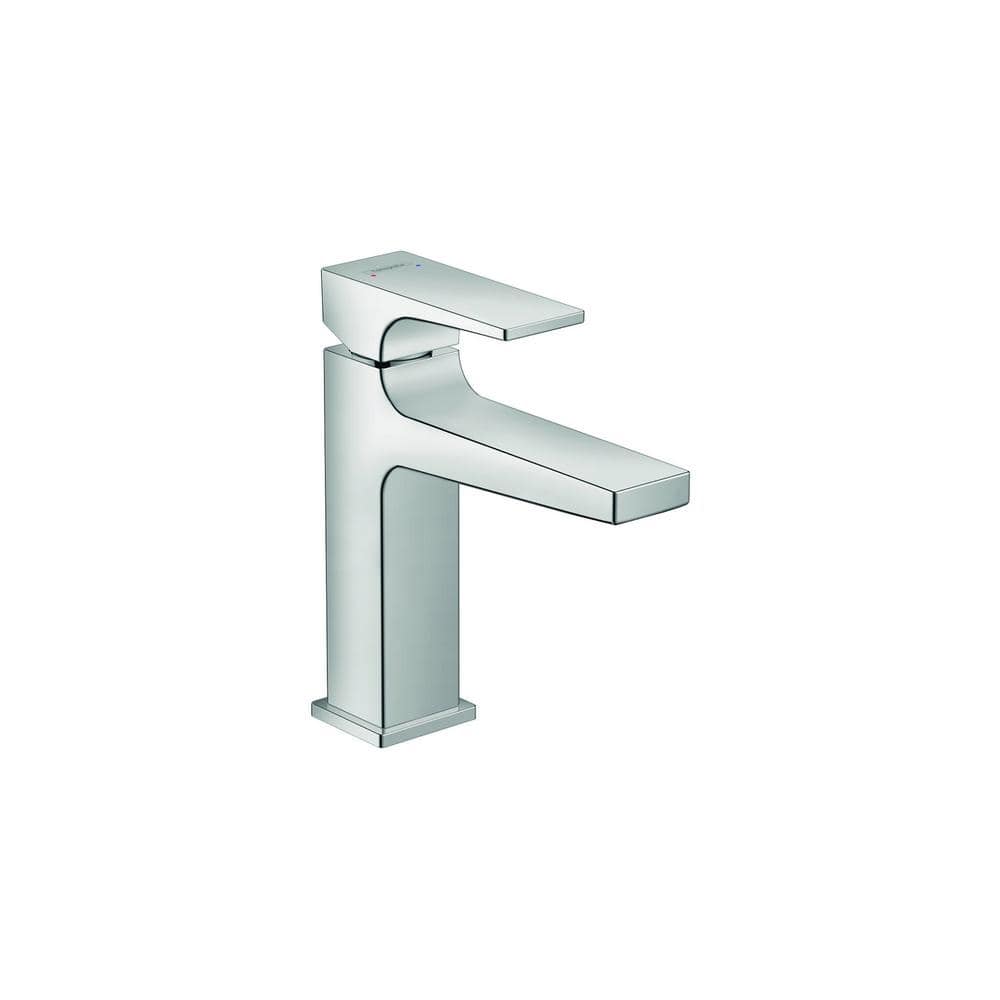 Sleek Modern Black Chrome Single-Hole Bathroom Faucet with Drain Assembly