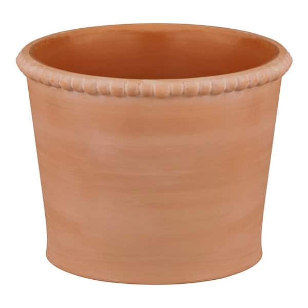 Vigoro 6in. Dia X 4. 3in. H Beaded Clay Planter